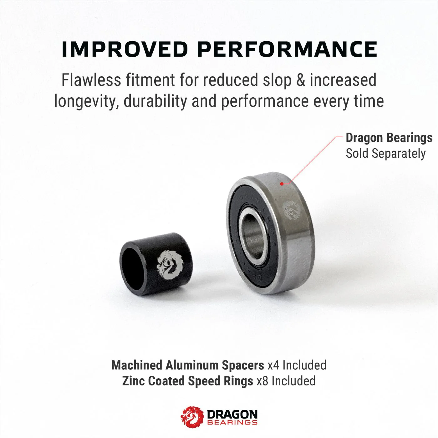 Dragon Bearing Spacers and Speed Rings, Black - Image 2