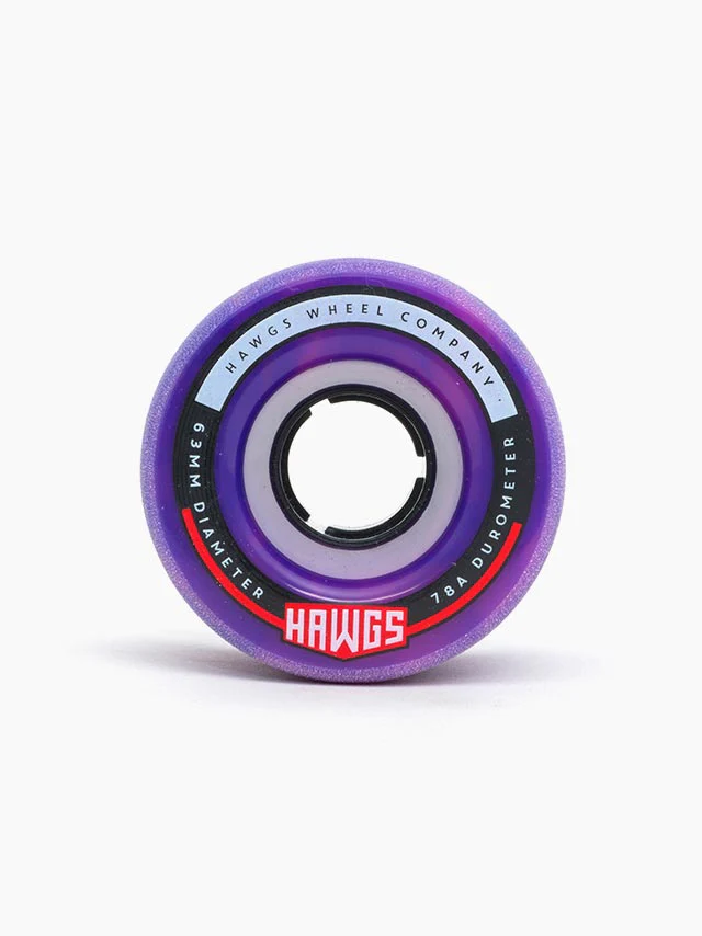Landyachtz Fatty Hawgs Longboard Wheels, Pink/Purple, 63mm - Image 2